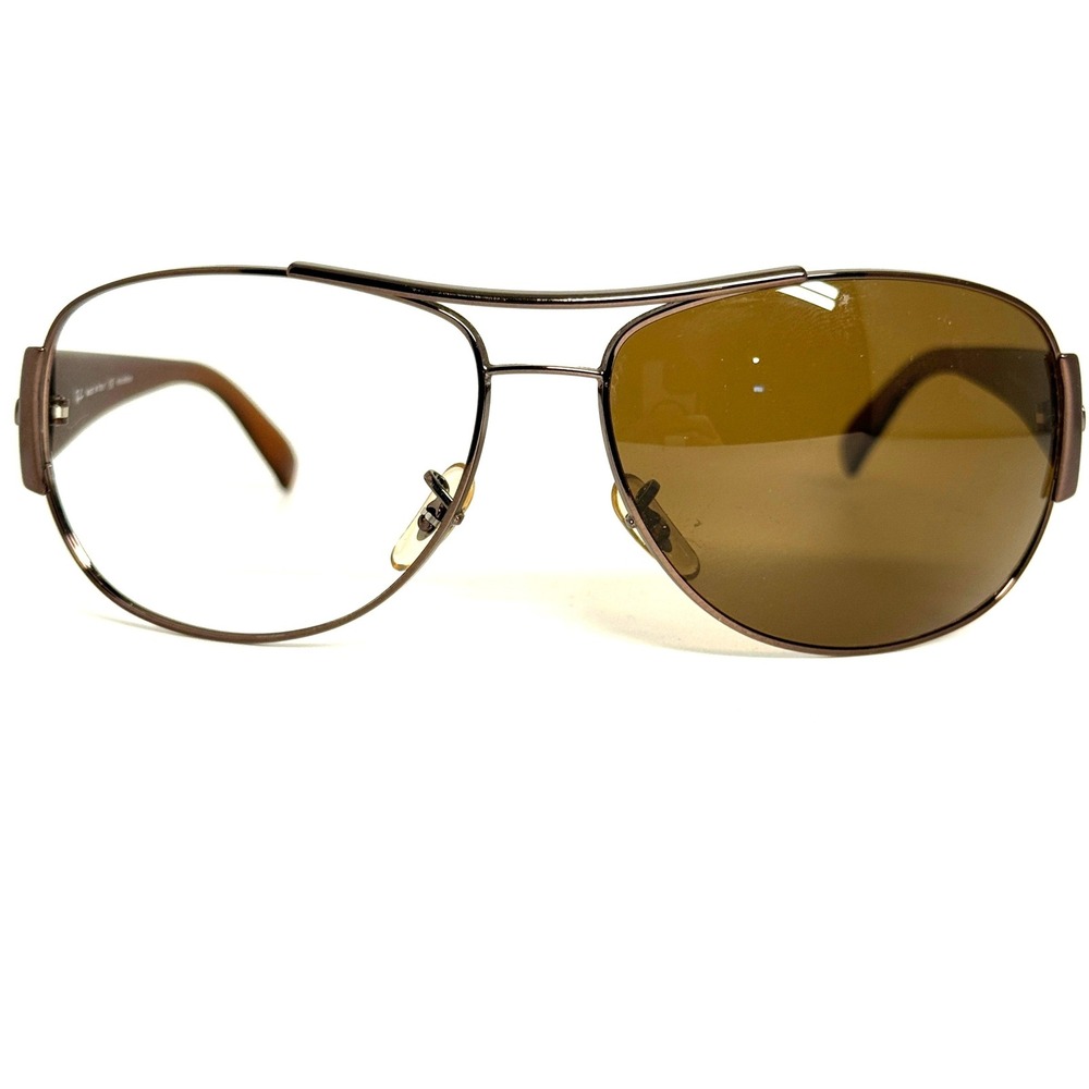 Ray-Ban RB 3358 014/57 Polarized Sunglasses Brown Metal Frame 63-15 3P Italy